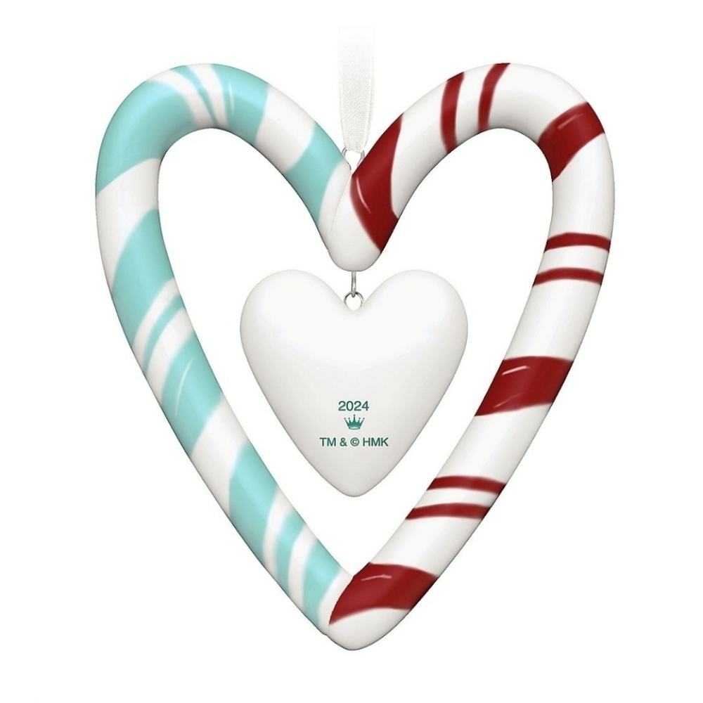 Hallmark Keepsake Spread The Love Ornament NWT Heart Candy Cane - Picture 4 of 5
